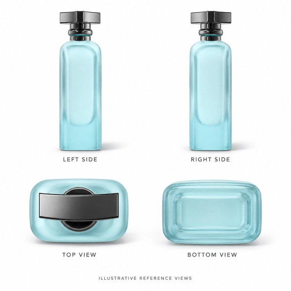 Frosted Orchard: illustrative original-reference left, right, top and bottom bottle views