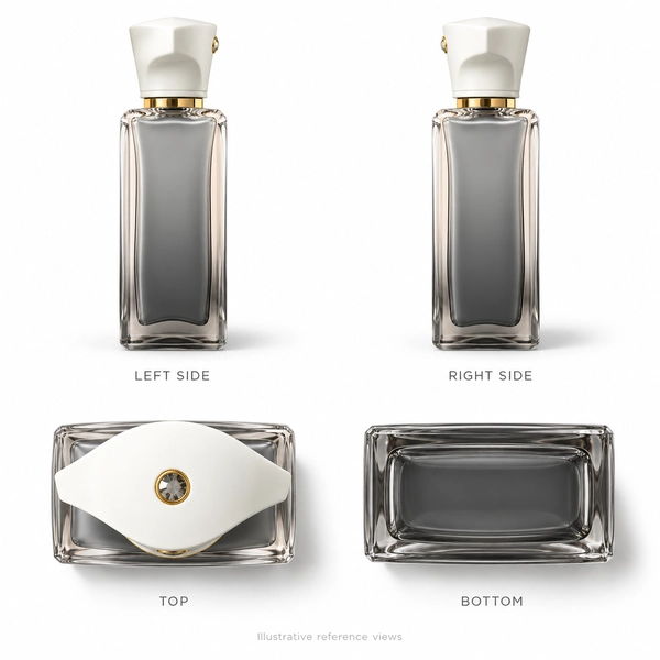 Juniper Resolve: illustrative original-reference left, right, top and bottom bottle views
