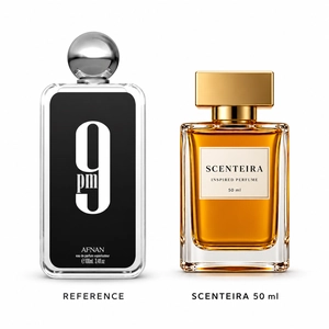 Midnight Apple: original inspiration reference beside the Scenteira 50 ml bottle