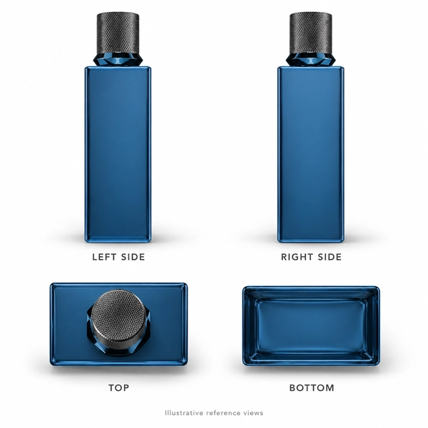 Midnight Citrus: illustrative original-reference left, right, top and bottom bottle views
