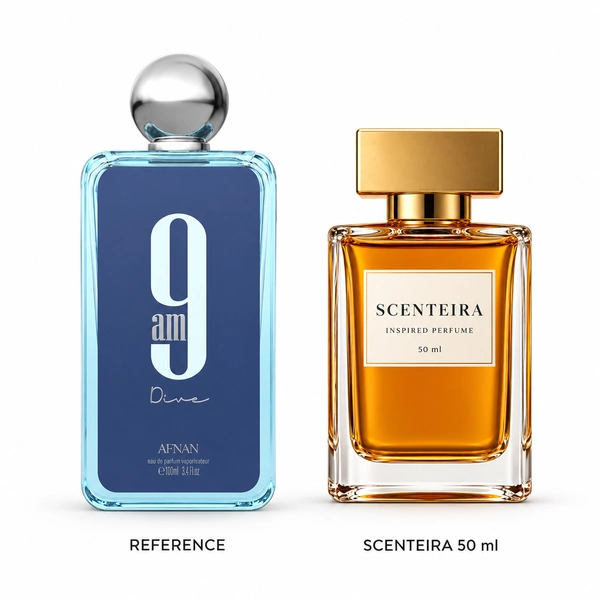 Mint Current: original inspiration reference beside the Scenteira 50 ml bottle