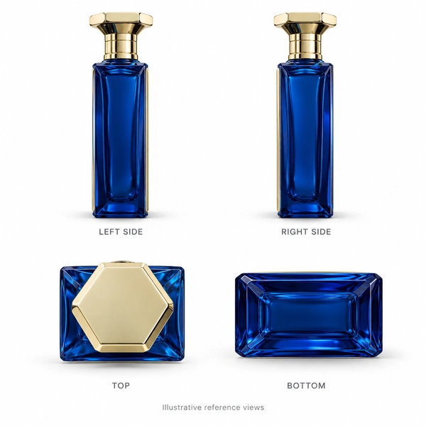 Neroli Veranda: illustrative original-reference left, right, top and bottom bottle views