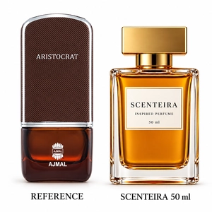 Noble Lime: Ajmal Aristocrat Eau de Parfum reference beside the Scenteira 50 ml bottle
